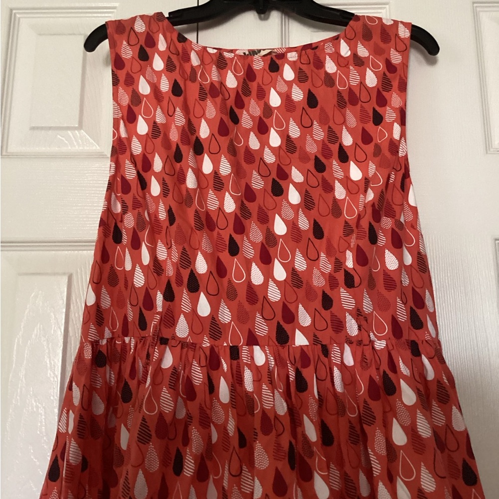 Circus Size 16 Orange Retro Fit & Flare Raindrop Sleeveless Dress - Picture 5 of 7